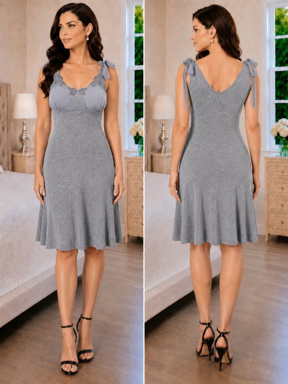RED Valentino Gray Cashmere Wool A-Line Dress $925